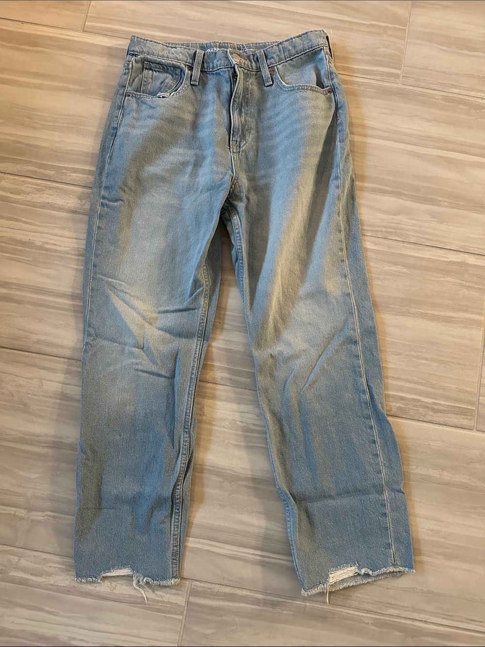 Light Blue Girls Wide-Leg Jeans